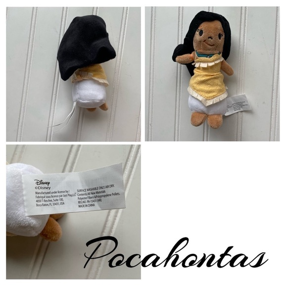 Disney Princess Mini Plush Stuffed Toys Set of 4 Pocahontas Ariel Merida Snow - Picture 3 of 7